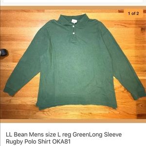 LL Bean Long Sleeve Rugby Polo Men’s Large